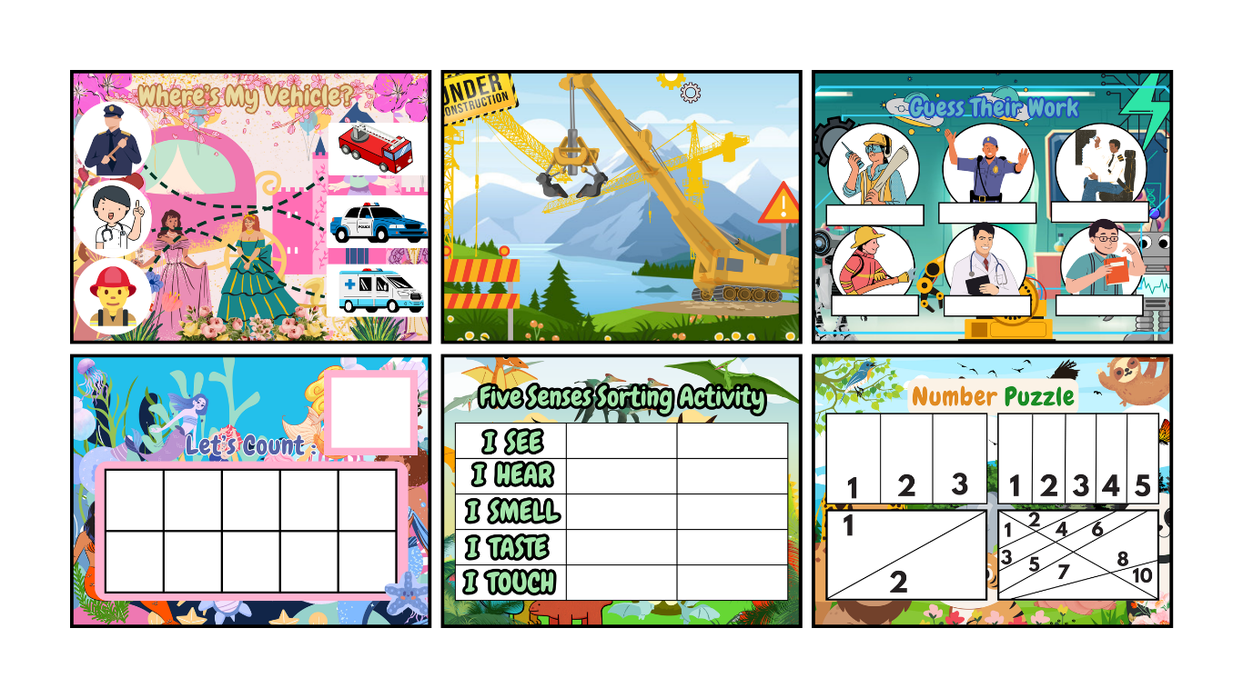 Busy Book Mega Bundle – 320 Pages Printable Learning Activities (PDF & PNG)